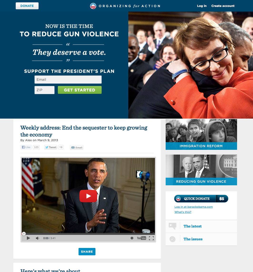 Webové stránky Baracka Obamy